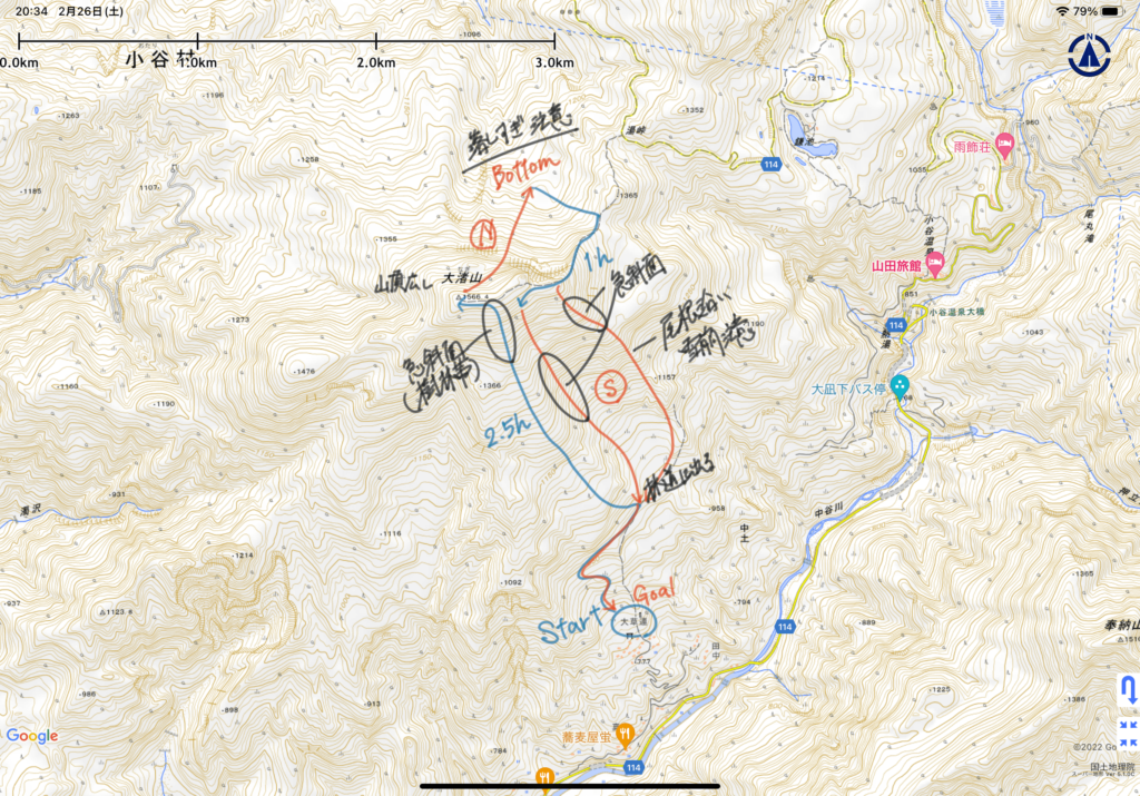 大渚山 ルートメモ