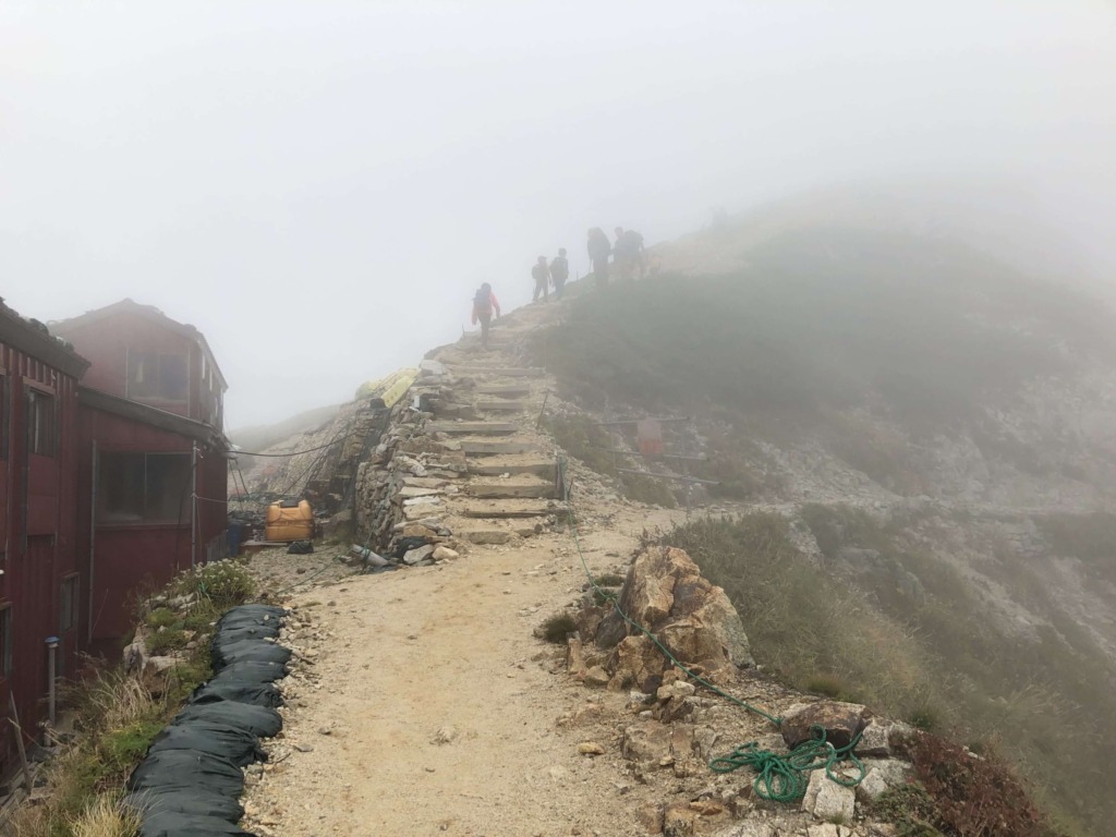 八方尾根で下山