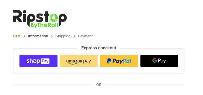 Ripstop By The Roll PayPal Amazon Pay