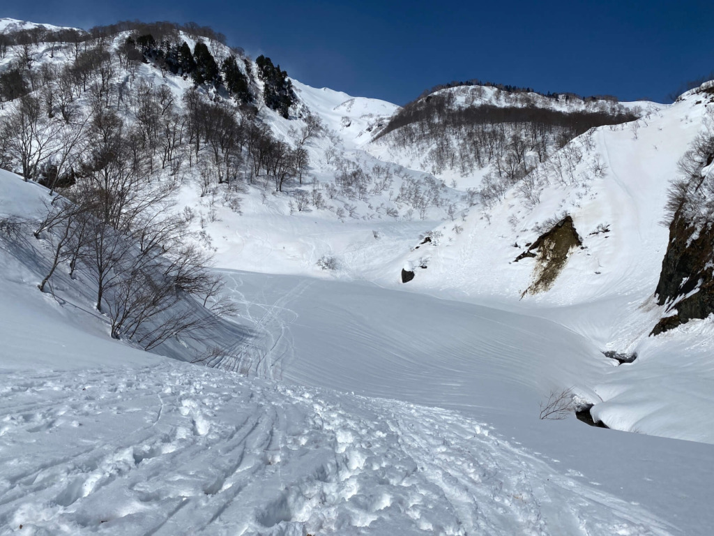 白馬乗鞍岳BC 金山沢 渡渉地点