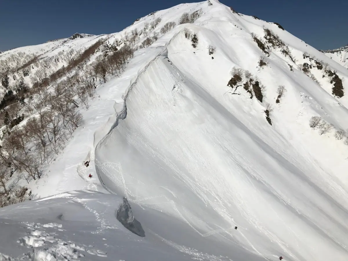 弓折岳BC 大ノマ乗越 ドロップ地点