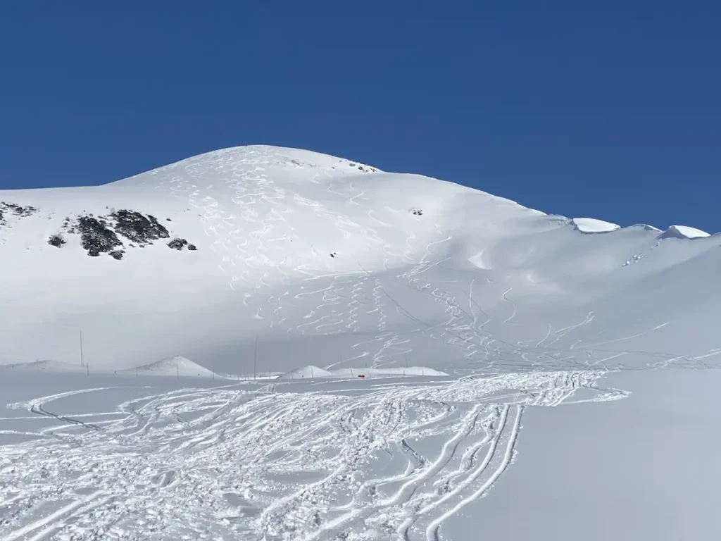 国見岳から天狗平山荘への滑走ライン