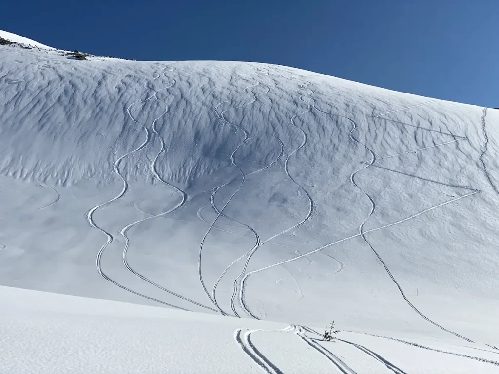 天狗山からの滑走ライン